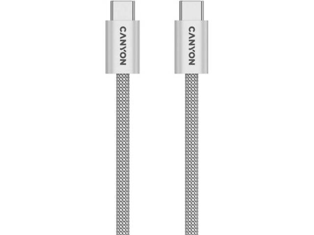 Дата кабель USB-C to USB-C 1.0m 60W Magnet Braided Light Grey Canyon (CND-CCMG60AB15LG) - Фото 4