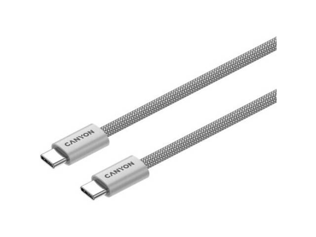 Дата кабель USB-C to USB-C 1.0m 60W Magnet Braided Light Grey Canyon (CND-CCMG60AB15LG) - Фото 5