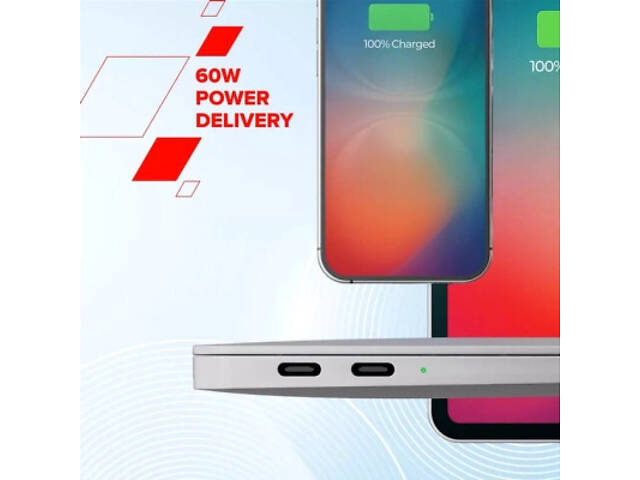 Дата кабель USB-C to USB-C 1.0m OnWire 60CL C-C 60W COLOR Braided 1m White Canyon (CND-CCAP60AB10W) - Фото 6