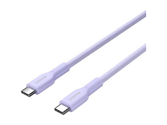 Дата кабель USB-C to USB-C 1.0m OnWire 60CL C-C 60W COLOR Braided 1m Purple Canyon (CND-CCAP60AB10PU) - Фото 2