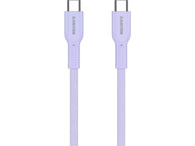 Дата кабель USB-C to USB-C 1.0m OnWire 60CL C-C 60W COLOR Braided 1m Purple Canyon (CND-CCAP60AB10PU) - Фото 3
