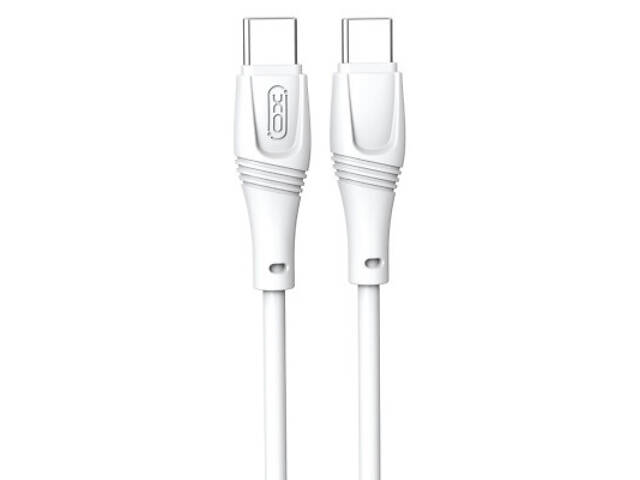 Дата кабель USB-C to USB-C 1.0m 60W High Elastic Zeus XO (NBQ239B_White) - Фото 1