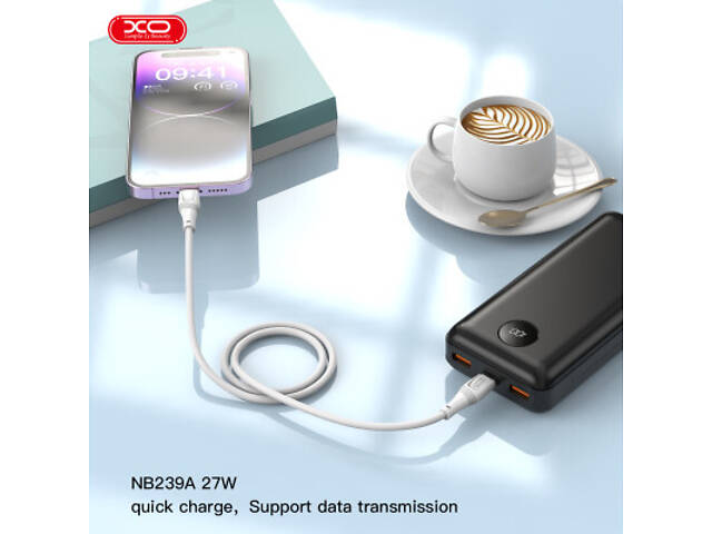 Дата кабель USB-C to USB-C 1.0m 60W High Elastic Zeus XO (NBQ239B_White) - Фото 4