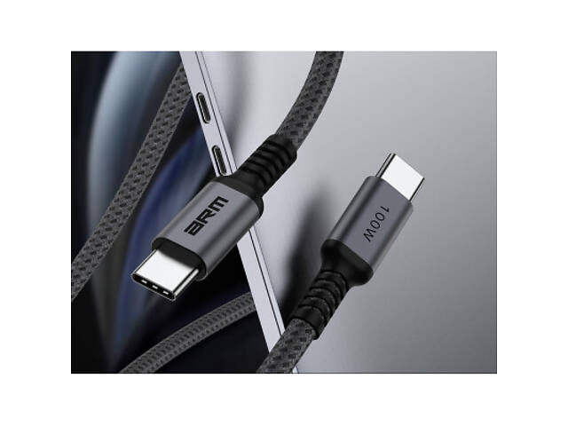 Дата кабель USB-C to USB-C 2.0m PD 100W чорно-сірий Armorstandart (ARM69371) - Фото 2
