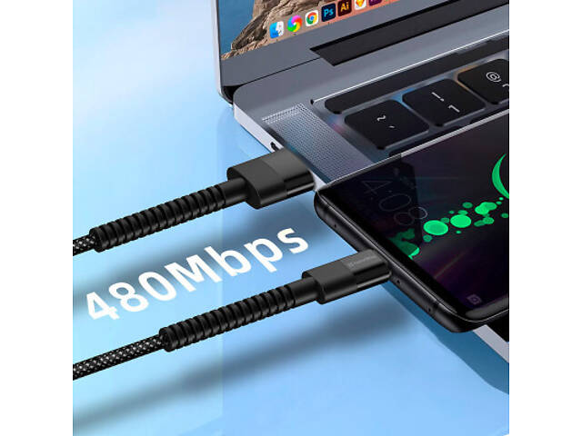 Дата кабель USB-C to USB-C 1.0m 2.4А black ColorWay (CW-CBUC063-BK) - Фото 8