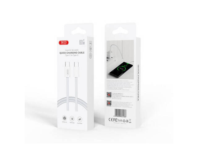 Дата кабель USB-C to USB-C 1.0m 60W white XO (NBQ260A_С_White) - Фото 3