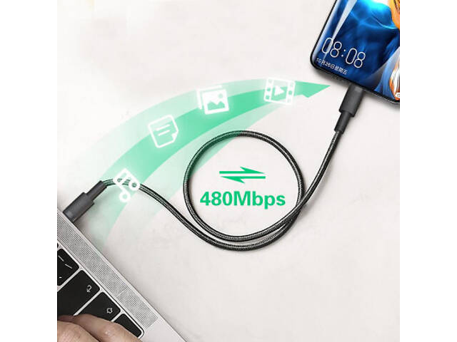 Дата кабель USB-C to USB-C 1.0m 100W braided black XO (NBQ199_С_Black) - Фото 5