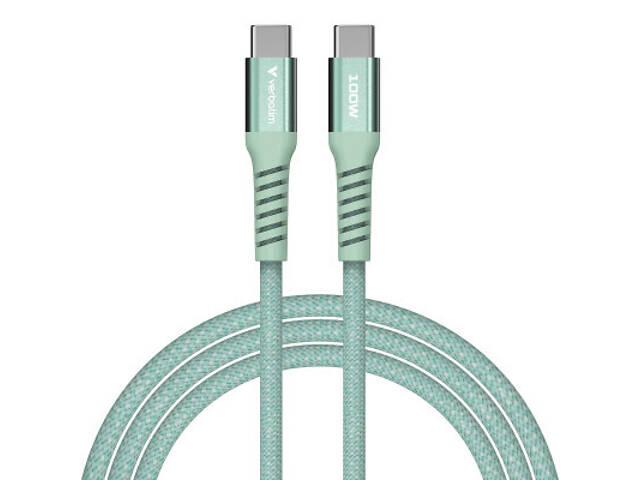 Дата кабель USB-C to USB-C 1.2m Magnetic 100W green Verbatim (31855) - Фото 2