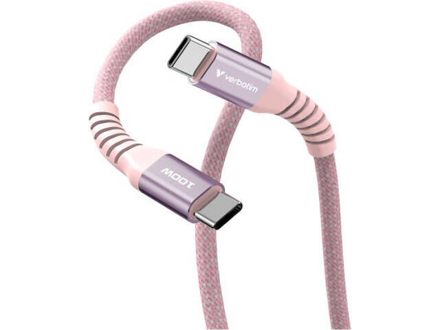 Дата кабель USB-C to USB-C 1.2m Magnetic 100W рожевий Verbatim (31857) - Фото 2