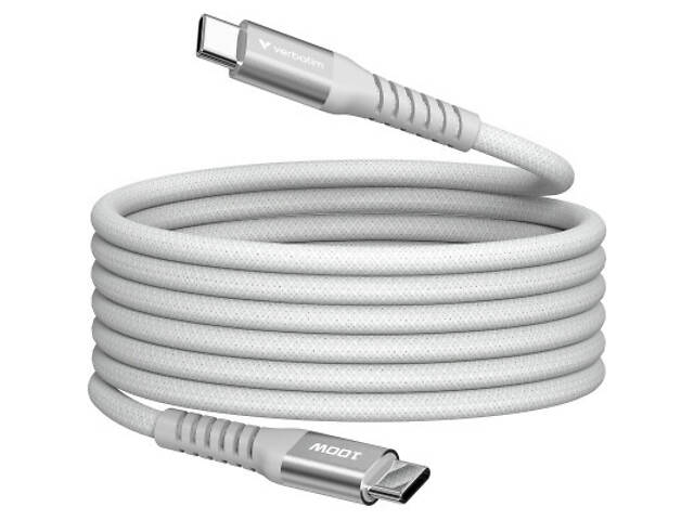 Дата-кабель USB-C to USB-C 1.2m Magnetic 100W gray Verbatim (31854) - Фото 1