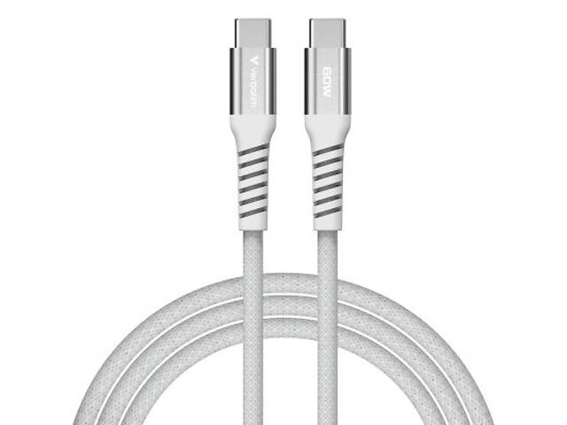 Дата-кабель USB-C to USB-C 1.2m Magnetic 60W gray Verbatim (31850) - Фото 1