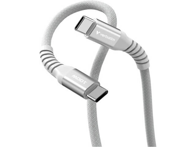 Дата-кабель USB-C to USB-C 1.2m Magnetic 100W gray Verbatim (31854) - Фото 2