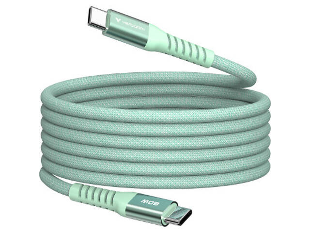 Дата-кабель USB-C to USB-C 1.2m Magnetic 60W green Verbatim (31864) - Фото 1