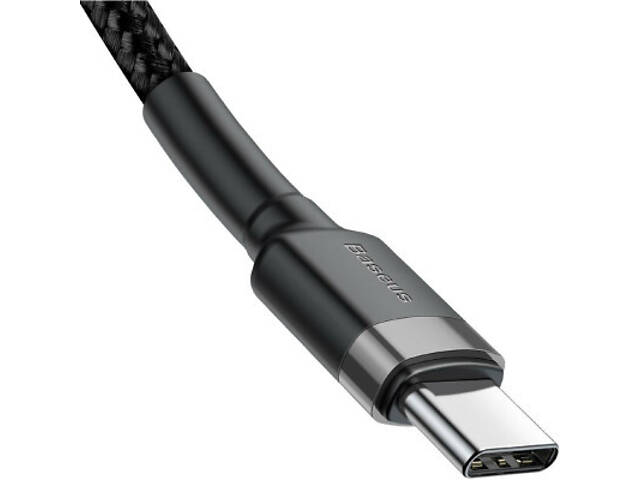 Дата кабель USB-C to USB-C 1.0m 3A 60W Cafule Black Baseus (CATKLF-GG1) - Фото 3