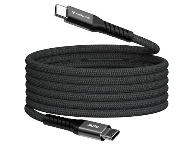 Дата-кабель USB-C to USB-C 1.2m Magnetic 60W black Verbatim (31859) - Фото 1