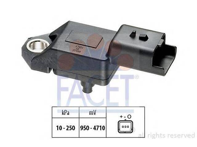 Датчик абсолютного тиску (Manifold Air Pressure Sensor, MAP sensor) FACET 103034 на PEUGEOT 508