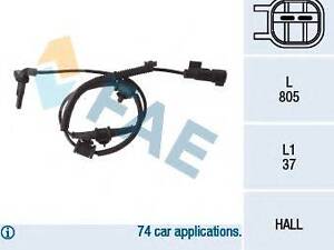 Датчик швидкості обертання колеса FAE 78110 на SAAB 9-5 (YS3G)