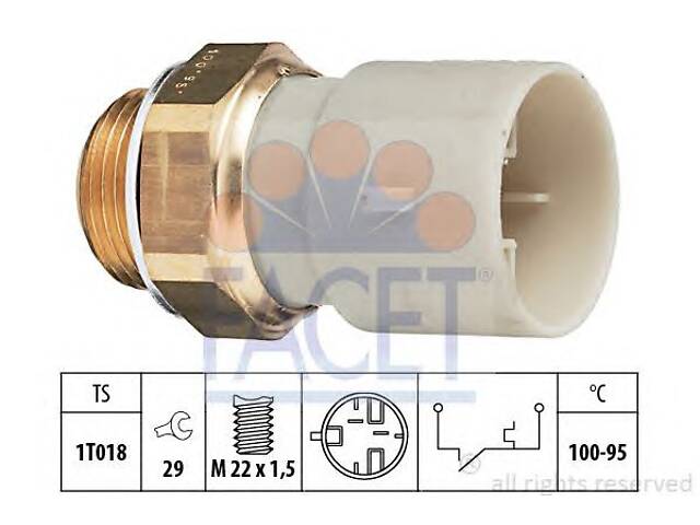 Датчик вмикання вентилятора (чорний) ASTRA F/VECTRA A 1.4-2.0 88-98 (100°C-95°C)