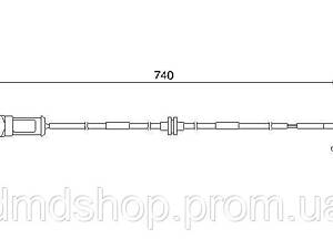 Датчик износа тормозных колодок Opel Omega B 94-03 (L=740mm)