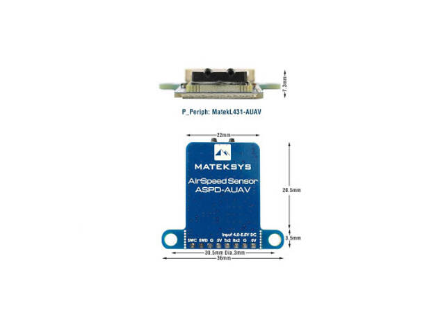 Датчик швидкості повітря MATEK ASPD-AUAV (ASPDAUAV) - Фото 2