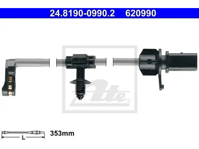 Датчик зносу гальмівних колодок ATE 24819009902 Audi Q5, A6, Allroad 80A615121 - Фото 1