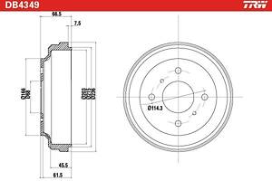 DB4349 TRW - Гальмівний барабан