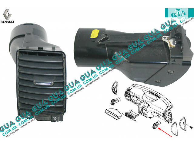 Дефлектор / воздушная заслонка обдува кабины правая ( черный ) 8200226046 Renault / РЕНО LAGUNA II / ЛАГУНА 2, Renault /
