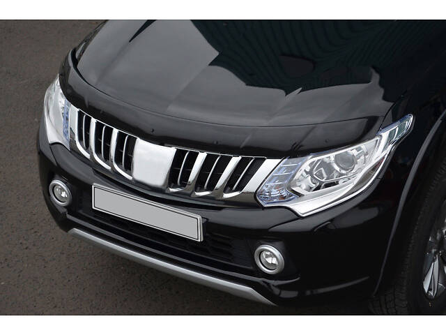 Дефлектор капота (2015-2019, EuroCap) для Mitsubishi L200 - Фото 1