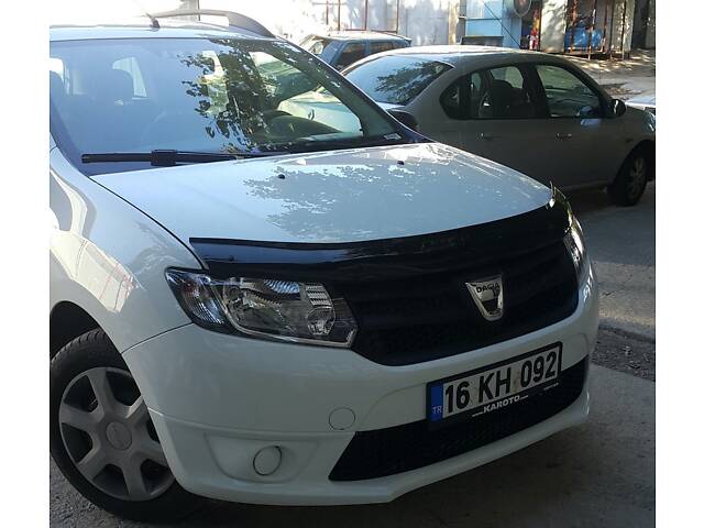 Дефлектор капота (EuroCap) для Dacia Logan MCV 2013-2020 гг - Фото 6