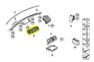 Дефлектор обдува салона BMW X5 E70 (2010-2013) рестайл, 64227161801