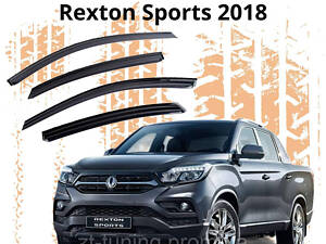 Дефлекторы окон SsangYong Rexton Sports 2018- Санг Енг Рекстон Спортс ветровики