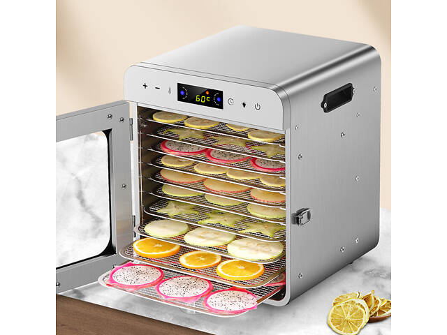 Дегідратор сушіння фруктів овочів 400 Вт з 10 секціями з нержавійки для приготування сухофруктів та овочевих чипсів у домашніх - Фото 9