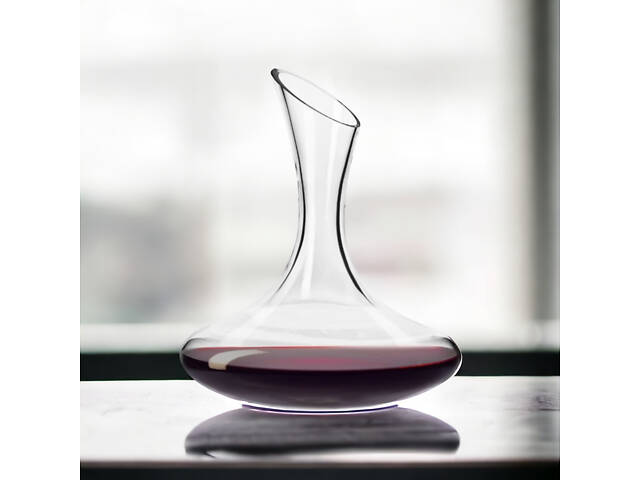 Декантер RESTEQ 1 л — елегантний графін для вина та напоїв із міцного скла, 1000 мл - Фото 2