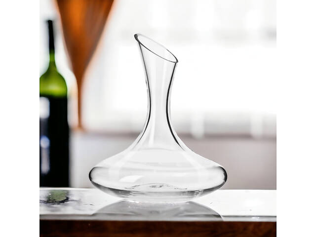 Декантер RESTEQ 1 л — елегантний графін для вина та напоїв із міцного скла, 1000 мл - Фото 3