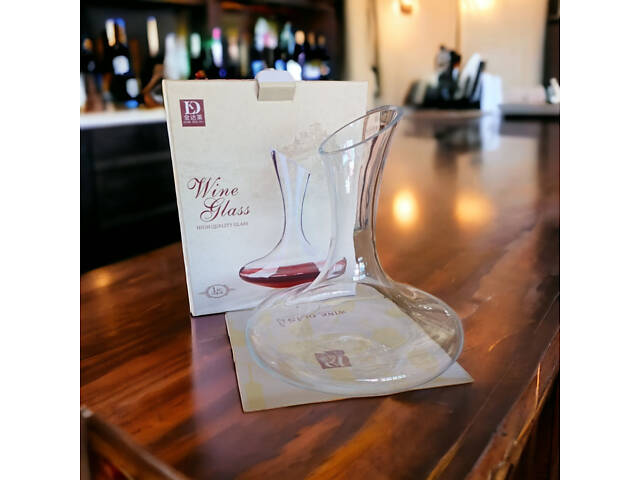 Декантер RESTEQ 1 л — елегантний графін для вина та напоїв із міцного скла, 1000 мл - Фото 5