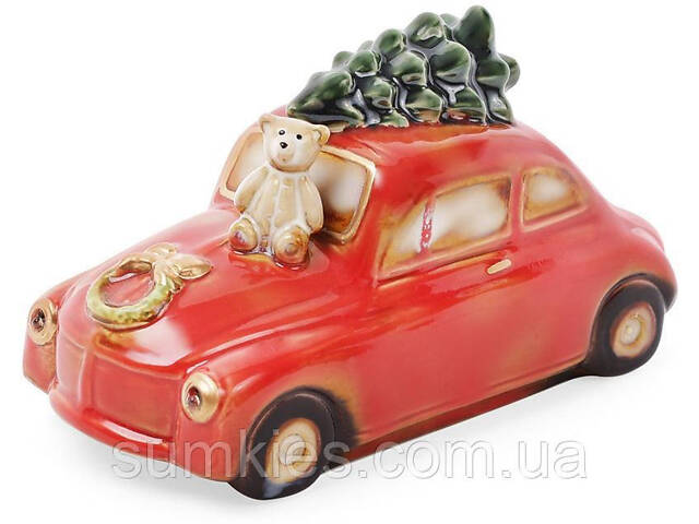 Декор новогодний 'Машина' фарфор с LED-подсветкой Bona 8,5х16,5х10 см CL0015522