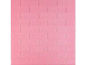 Декоративна 3D панель самоклейка під цеглу Рожевий 700х770х3мм (004-3) SW-00000231