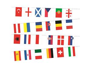 Декоративна гірлянда з прапорами країн світу поліестер 8 м. Гірлянда-прапорці. Гірлянда-прапори. Гірлянда з тканинних прапорців