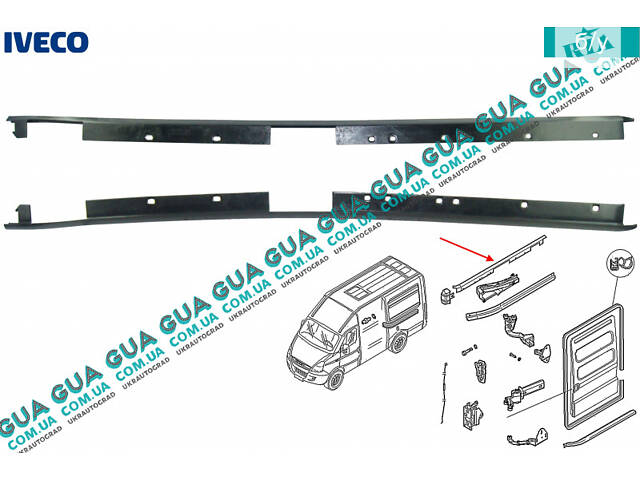 Декоративна накладка/молдинг верхньої направляючої рейки лівих зсувних дверей 500327788 Iveco/ІВЕКО DAILY III 1999-2