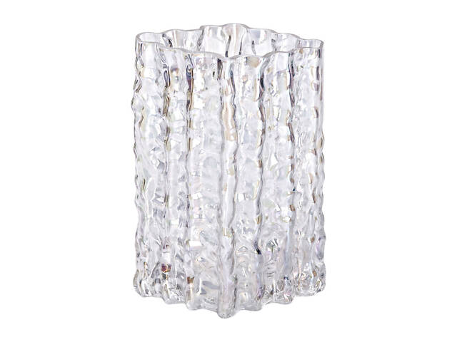 Декоративна прямокутна скляна ваза для квітів 20 см Ваза для квітів - Фото 1