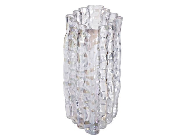 Декоративна прямокутна скляна ваза для квітів 20 см Ваза для квітів - Фото 2