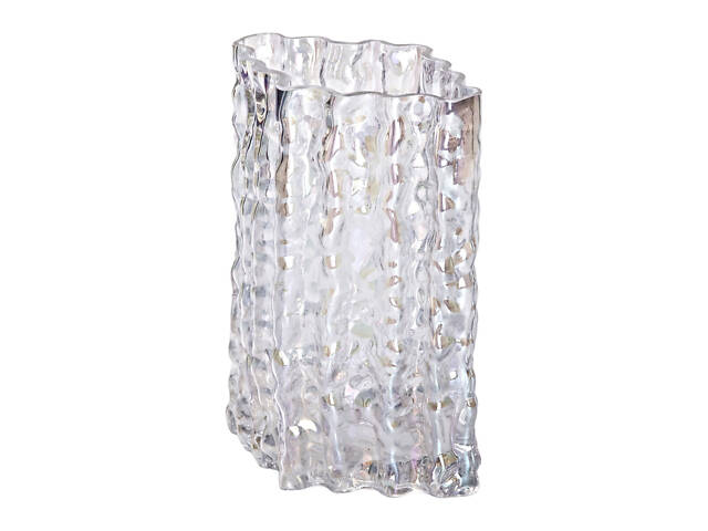 Декоративна прямокутна скляна ваза для квітів 20 см Ваза для квітів - Фото 3