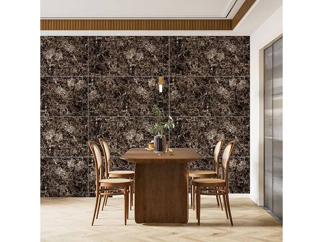 Декоративная ПВХ плита серый темно-серый мрамор 0,6*1,2мх3мм SW-00002271 - Фото 7