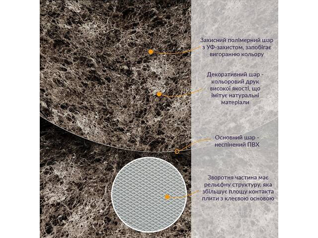 Декоративная ПВХ плита серый темно-серый мрамор 1,22х2,44мх3мм SW-00001407 - Фото 3