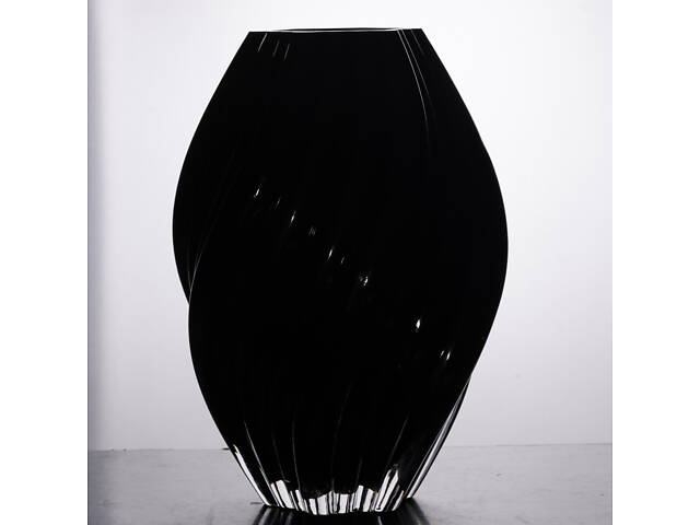 Декоративна скляна ваза для квітів 30 см фігурна ваза 5 л Чорна - Фото 2