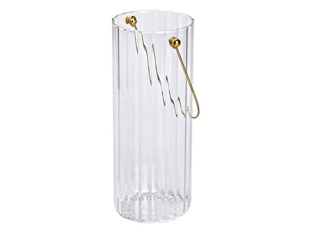 Декоративна скляна ваза для квітів з ручкою 29 см - Фото 1