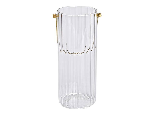 Декоративна скляна ваза для квітів з ручкою 29 см - Фото 3