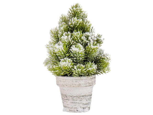 Декоративная заснеженная елка в горшке Сосна 24 см 118919-008