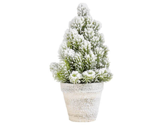 Декоративная заснеженная елка в горшке Сосна 28 см 118919-006