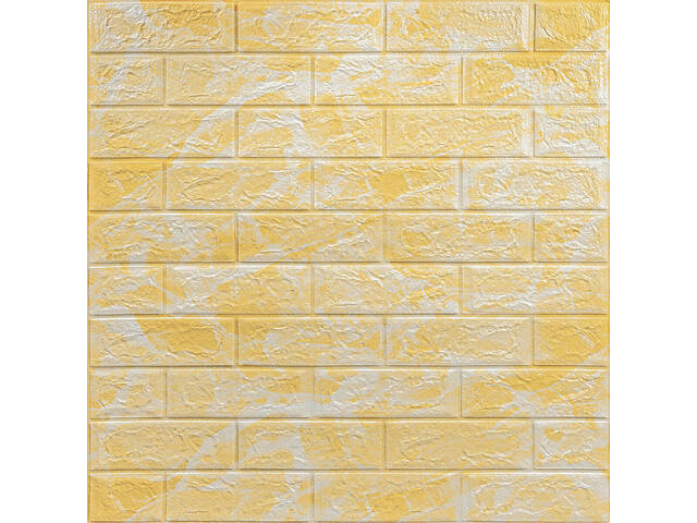 Декоративна 3D панель самоклейка 700х770х3мм Мармур жовтий (062-3) SW-00000694 - Фото 1